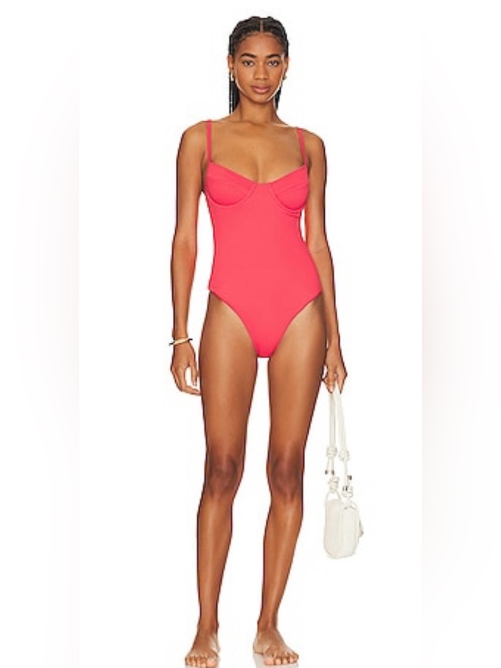 Kulani Kinis Ribbed Underwire One Piece - Watermelon Size L